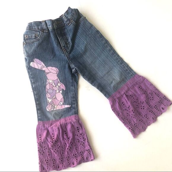 LEVIS BUNNY HANDMADE DESIGNER JEANS🌸 - Picture 2 of 6